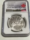 1966 (Large Beads) Canada Silver $1 | NGC PL66 Cameo