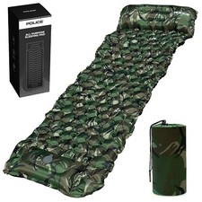 POLICE Sleeping Camping Air Pad Inflatable Mattress with Built-in Pump 75” x 25”
