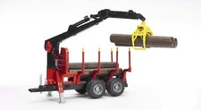Bruder 02252 Forestry Trailer with Crane, Grapple, and 4 logs -New-Factory Sea