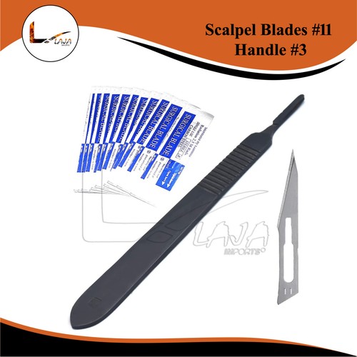 10 Scalpel Blades 11 Includes 3 Metal Handle Suitable for