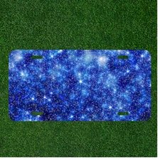 Custom Personalized License Plate Auto Tag With Stuuning Blue Stars Design Art