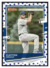 2020 Donruss Independence Day parallel 118 Clayton Kershaw Los Angeles Dodgers