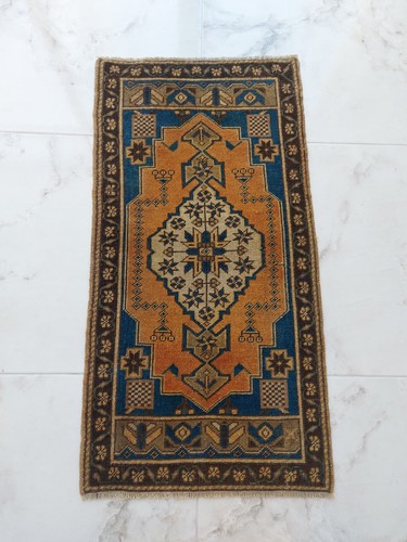 19th Century Blue Antique Carpet, Handmade Special Production Rug Free Ship Rug - Picture 23 of 23