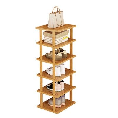 Six Layers Stable Structure Waterproof Shoes Storage Organizer Bamboo Shelf wn
