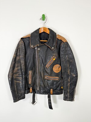 Vintage Furygan Panther Leather Motorcycle Jacket - 1970s Classic Biker M