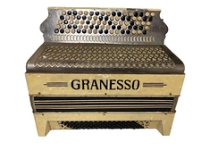 Granesso Vintage Button Accordion - Working, Needs Tuning - Rare Collectible