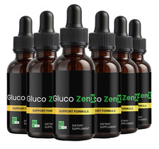 GlucoZenX Drops Official Gluco Zen , Liquid Natural Formula 6 Pack 