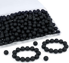 120Pcs Silicone Beads, 15Mm Black round Silicone Beads for Keychain Bracelet Pen