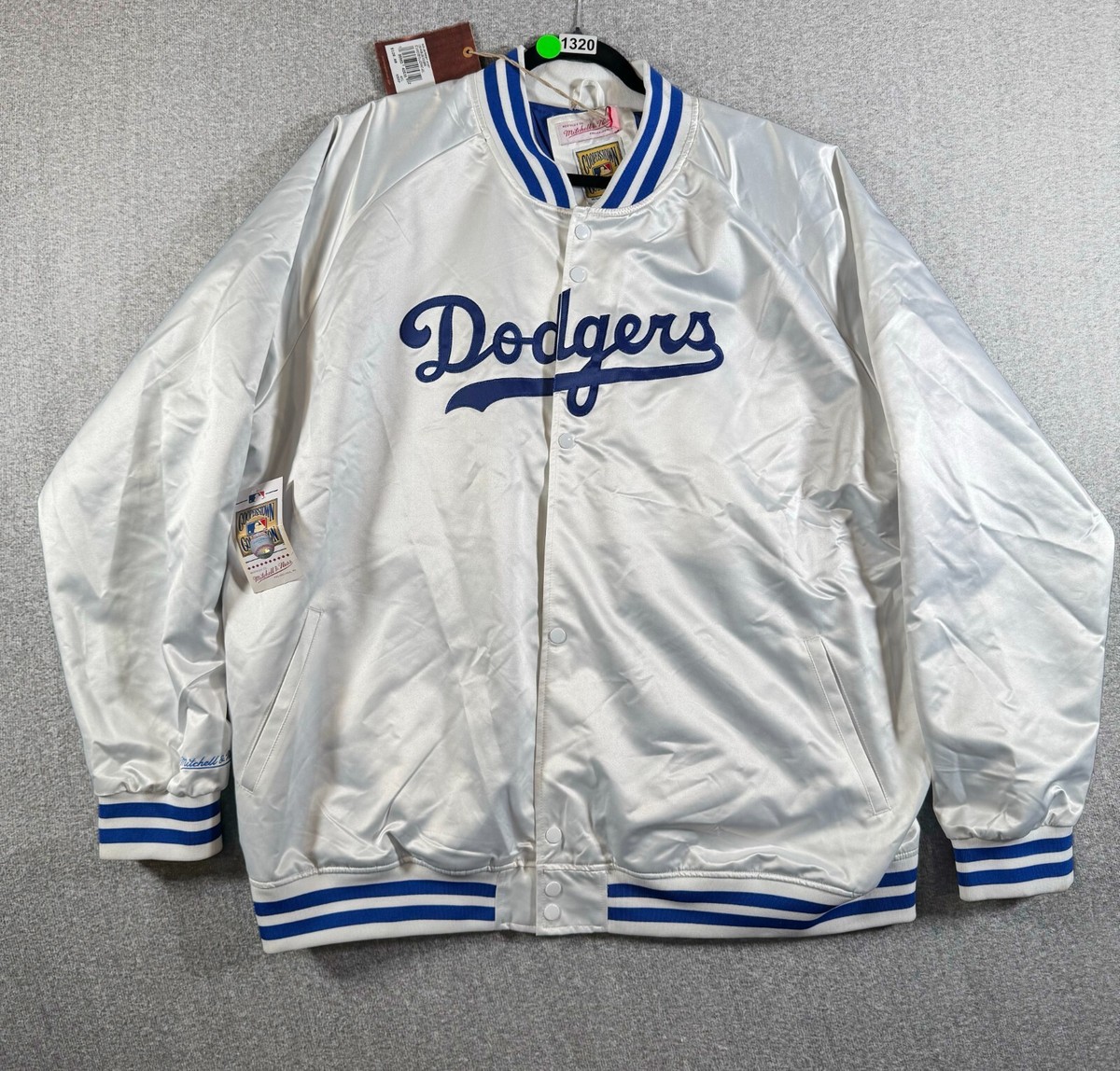 ☆レア！！☆90's Dodgers 白スタジャン LA Dodgers Satin Jacket Men's 4XL Mitchell & Ness Cooperstown