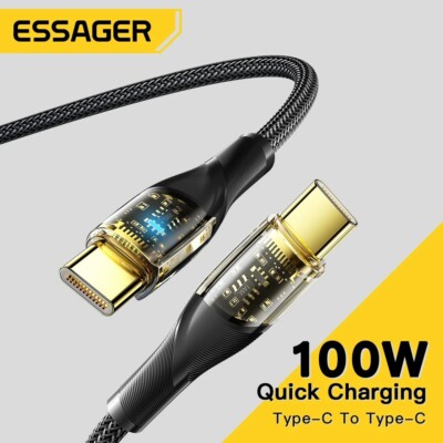 Essager 5A USB-C To USB C Cable PD 100W Fast Charging Charger Wire Cord