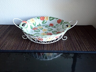 TEMP-TATIONS by TARA OFENWARE - USA SCHÖNE BLUMEN TIEFE SCHALE MIT STÄNDER -30cm