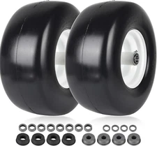 AR-PRO (2-Pack) 13X6.50-6 Flat Free Tire and Wheel - Universal 13X6.5-6 Solid Ru