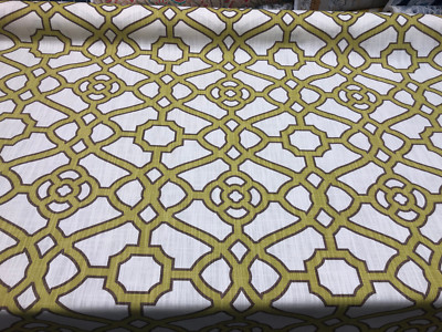 P Kaufmann Pavilion Fretwork Kiwi Green Fabric by the yard 