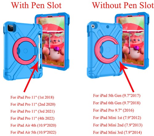 Kids Friendly Stand Case For iPad 5th 6th Generation Air 4th 5th Mini Shockproof - Picture 2 of 39