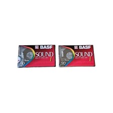 BASF Cassette Tapes X 2, BASF 2 Sound I 90 Ferric 90 Minute, Brand New Sealed