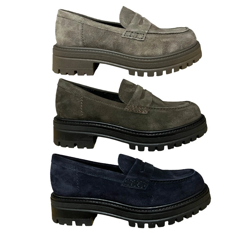 FRANCESCO BRUNELLI Mocassin Femme Cuir Suédé AO4105 100% Cuir - Photo 1/1