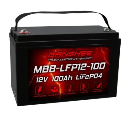 Banshee 12V 100Ah Premium LiFePO4 Lithium Battery BMS For Camper Boat Marine