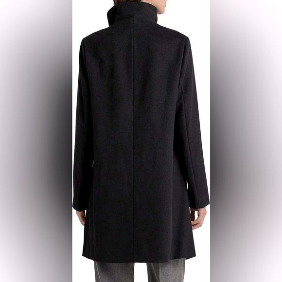 【Ralph Lauren】Fringe Drape Wool Blend Coat Lauren in Black New Lauren Ralph Lauren Fringe Drape Wool Blend Coat Mid