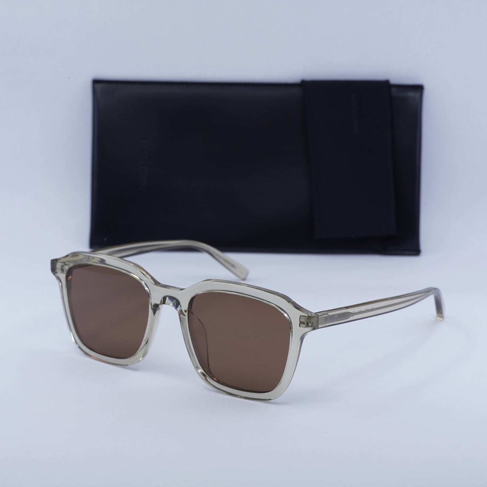 Occhiali da sole SAINT LAURENT SL457 004 giallo marrone trasparente 53 20 145 nuovi