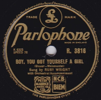 SCHELLACK Ruby Wright Bimbo / Boy, You Got Yourself A Girl Parlophone