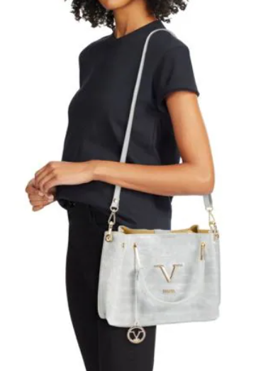 V Italia Versace 1969 Leather Croc embossed satchel handbag made