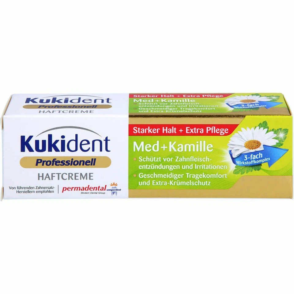 RECKITT BENCKISER DEUTSCHLAND GMBH KUKIDENT Haftcreme Med+Kamille 40 g PZN10303983