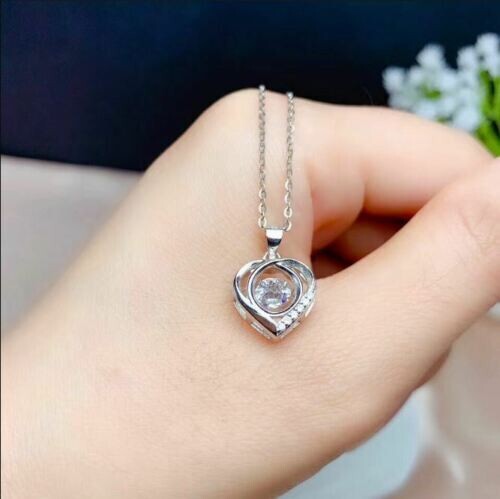 Women's 14K White Gold Over 1.5Ct Lab Created Heart Cut Diamond Pendant Necklace - Bild 4 von 5