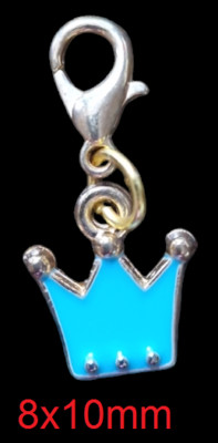 Clip auf Vintage tibetische Emaille blau Prinzessin Krone Royal Charm Reißverschluss Armband