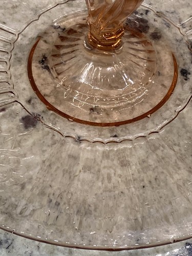 Vtg Anchor Hocking Depression Glass Blue Mayfair Pattern Center Handled Rose - Picture 4 of 9