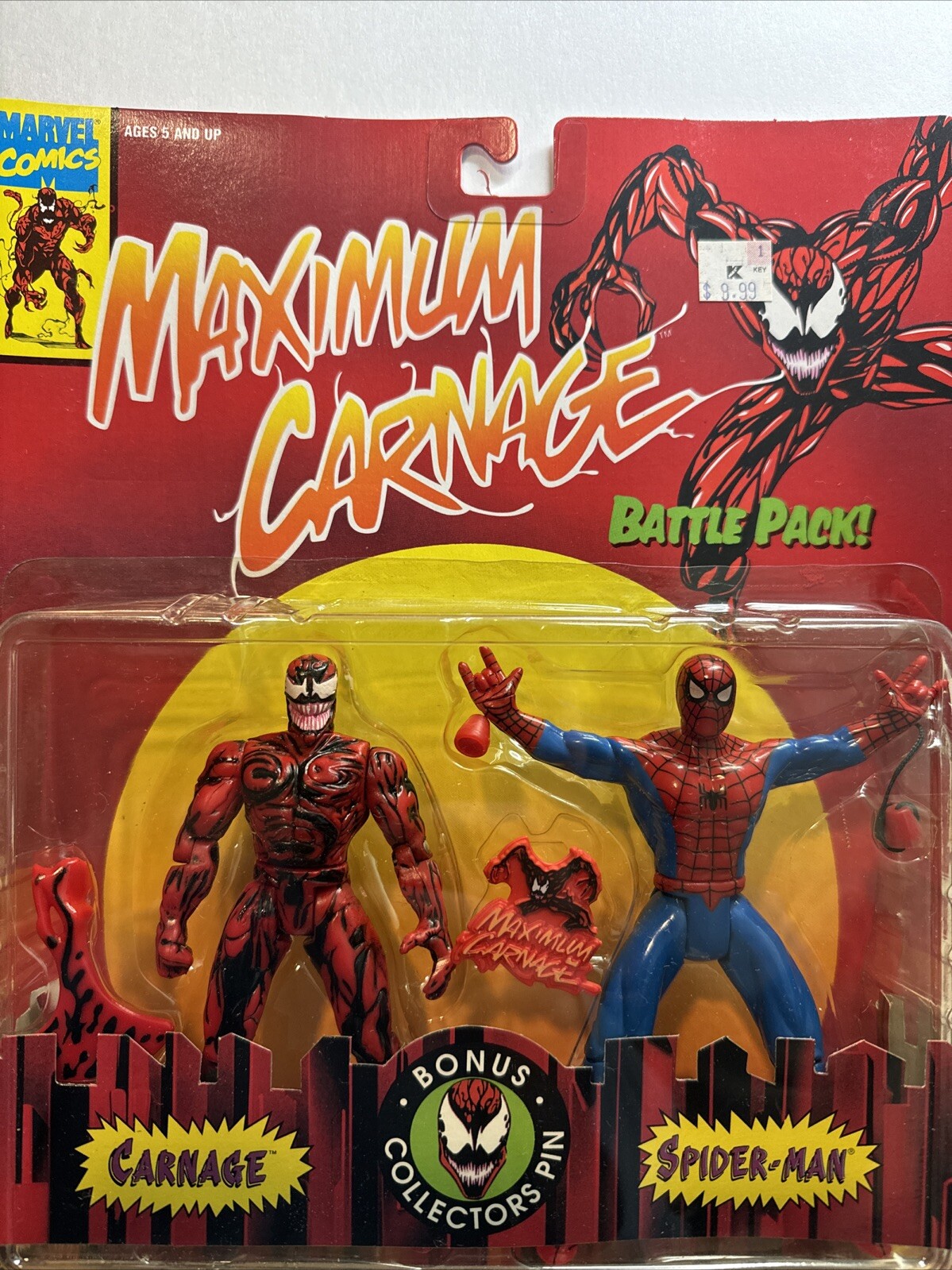 1994 NEW & SEALED Maximum Carnage Battle Pack, Spider-Man & Carnage, ToyBiz