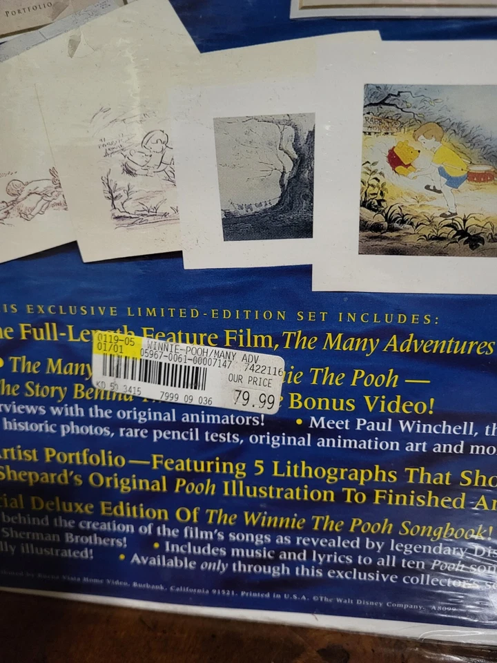 Many Adventures of Winnie the Pooh Exclusive Deluxe Video Edition Disney VHS NEW - Image 2 of 4
