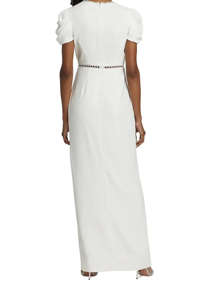 Vestido de crepé manga drapeada Monique Lhuillier talla 8 precio de venta sugerido por el fabricante 495 USD Foto 3 de 4