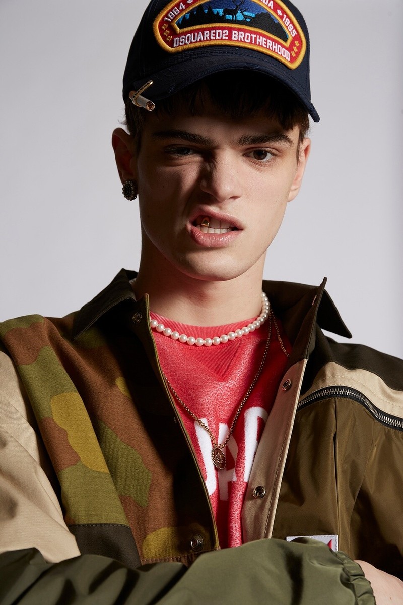 DSQUARED² HARRY GOLD POLISHED FINISH TEETH ACCESORY SLIP ON UNI