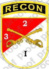 STICKER ARMY SPECIAL RECON CAVALRY I 3 2