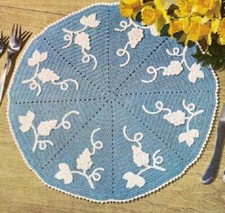 Vintage Crochet Centerpiece Grape Mat Doily PATTERN ONLY