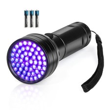 Black Light UV Flashlight, 51 LED Blacklight Flashlights 395 nM Pet Urine Det...
