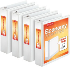 3 Ring Binder 2 Inch Presentation View White Holds 475 Sheets 4 Pack of Binders