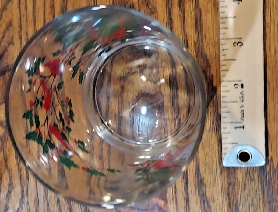 НАБОР ИЗ 4 ВИНТАЖНЫХ КАРДИНАЛЬНЫХ СТАКАНОВ HOLLY BERRY LIBBEY ВЫСОТОЙ 4 дюйма - Изображение 3 из 3