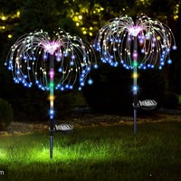 Solarlampen 120 LED 2 StüCk Gartenleuchten 2 Modi Wasserdicht Deko Mehrfarbig