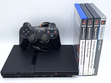 Sony PS2 Playstation 2 Slim Konsole Schwarz - SCPH-75004 + Zubehör & 4 Spiele