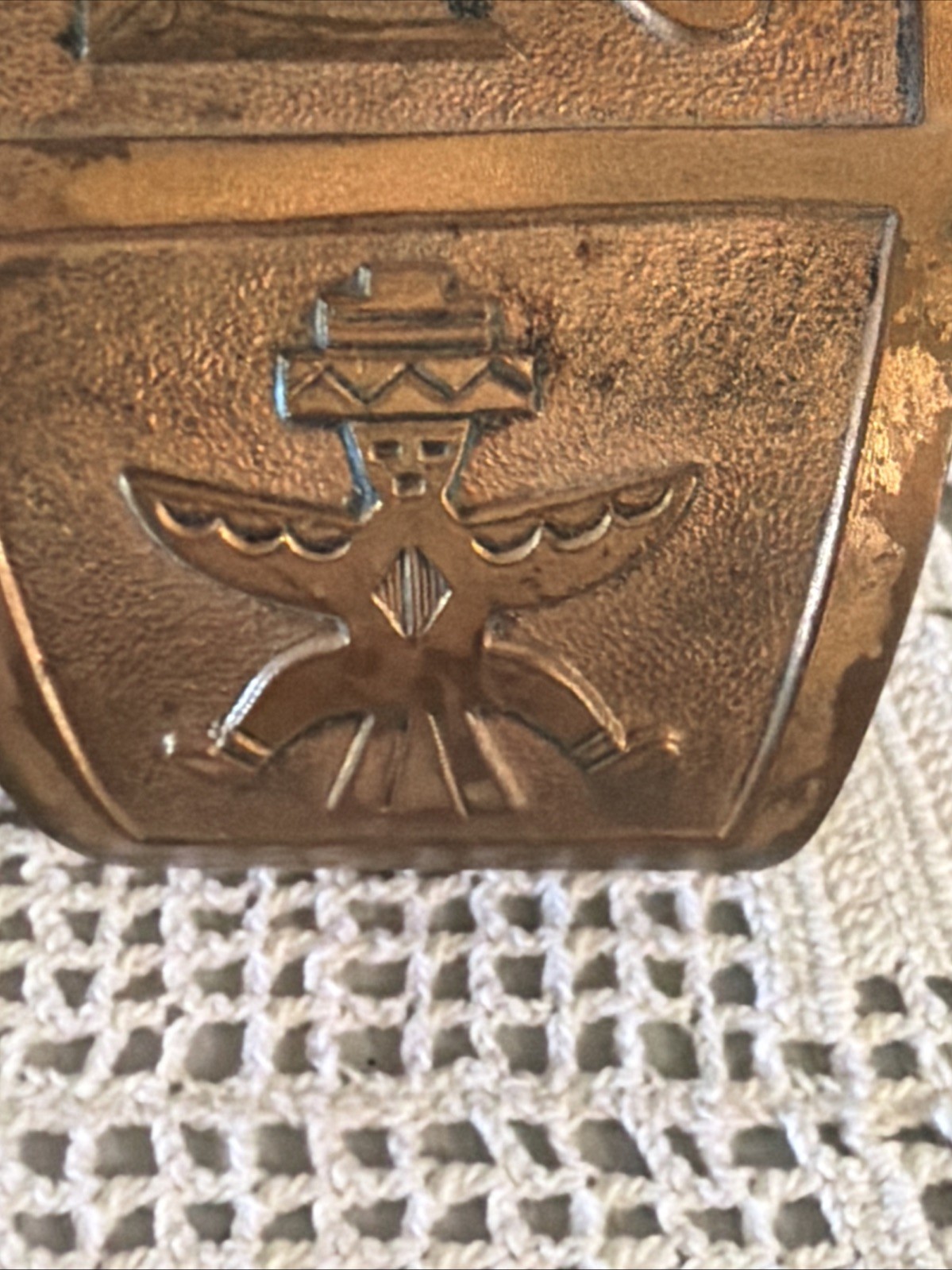 Vintage  Solid Copper Thunderbird Cuff Bracelet, - image 5