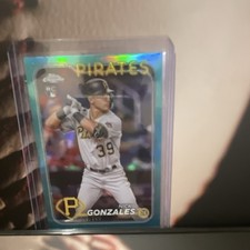 Topps 2024 Chrome Nick Gonzales Pirates Rookie Card #72 Aqua Refractor /199. rookie card picture