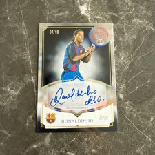 Topps Ronaldinho Autograph Card Serial Numbered 07/10 Rare Limited Barcelona JP