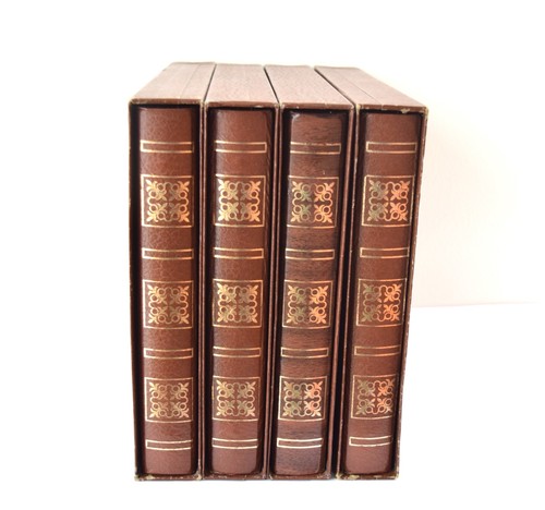 Set of 4 Ben Parker Co Brown Faux Leather Scrapbook Photo Album Binder