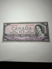 $10 1954 Bank of Canada Note Devil Face C/D Prefix BC-32a
