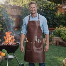 Full Grain Leather Apron - BBQ Apron - Chef Apron - Butcher, Barista, Blacksmith