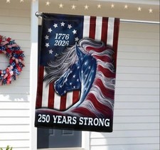 Patriotic Horse Flag, 250 Years Strong Patriotic Horse Garden Flag