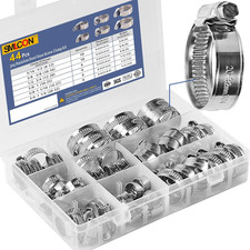 Heavy Duty Hose Clamp Kit - 44PCS,1/4''- 1-1/8'' Adjustable Worm Gear Drive Hose