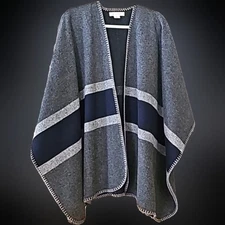 ARTISAN NY Poncho Ruana Wrap.  Large Poly Wool Blend