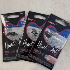 Fing'rs Heart2Art Embellish Me! Nail Art Kit Lot Of 3 Packs